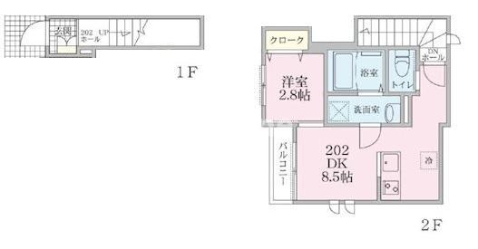 メゾン ド トヨタ(1LDK/2階)の間取り写真
