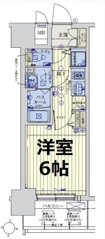 スワンズシティ大阪城ノース(1K/8階)の間取り写真