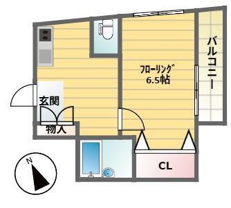 グランド南長崎(1K/2階)の間取り写真