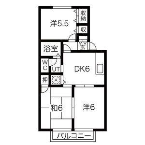 シャルマンイワイ(3DK/1階)の間取り写真