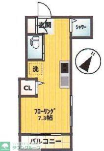 グランド天沼(ワンルーム/1階)の間取り写真