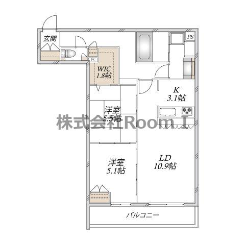 ウエスタンハイツ18・旭化成ヘーベルメゾンHEBE(2LDK/3階)の間取り写真