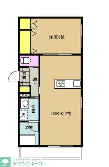 HOUOLI EBINA(1LDK/2階)の間取り写真