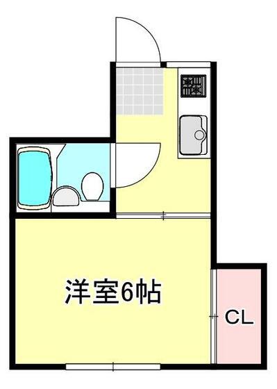 グラッセ5番館(1K/2階)の間取り写真