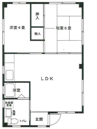 石井ビル(2LDK/1階)の間取り写真