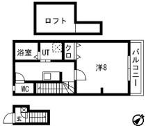 あんしん明神町(1K/1階)の間取り写真