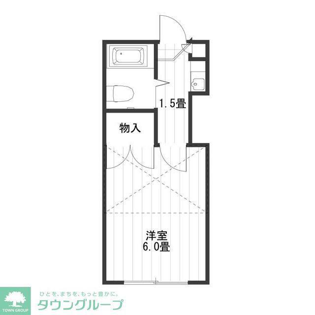 オルオル城南(1K/1階)の間取り写真