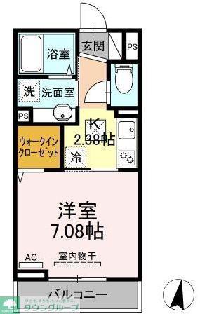 セジュール南阿佐ヶ谷2(1K/2階)の間取り写真