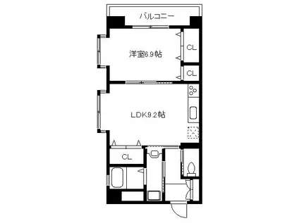 エイチ・アール・ケイビル(1LDK/5階)の間取り写真