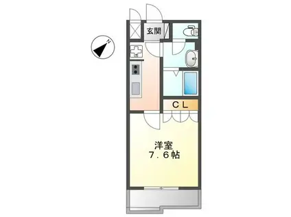 コンソルテ(1K/1階)の間取り写真