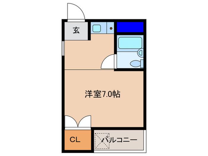 岡本ビル(ワンルーム/3階)の間取り写真