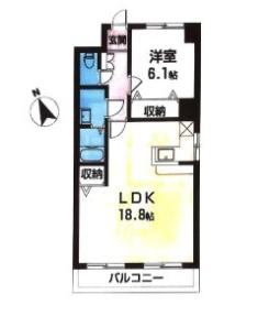 元新マンション(1LDK/2階)の間取り写真