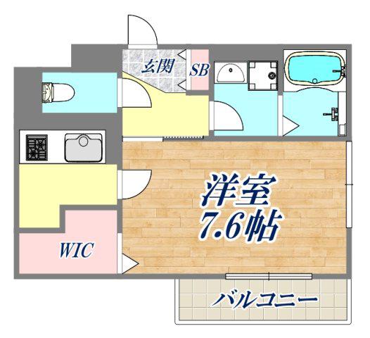 コートドール逆瀬川(1K/3階)の間取り写真
