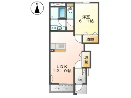 エスポアールパレス(1LDK/1階)の間取り写真