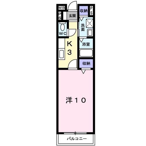 プロムナードセリカ(1K/3階)の間取り写真