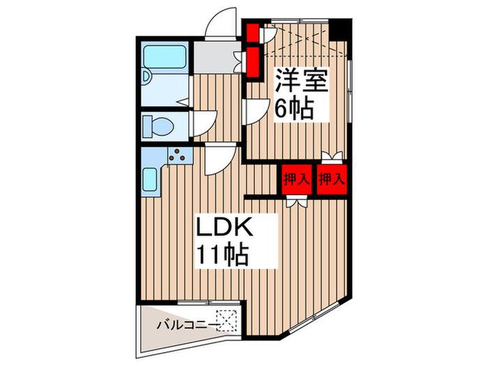 SANTA LUCIA(1LDK/3階)の間取り写真
