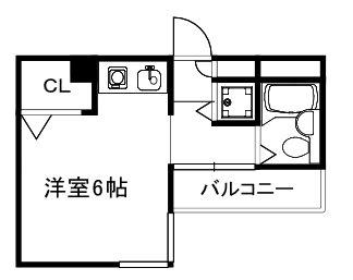 ライオンズマンション京都三条大宮(ワンルーム/4階)の間取り写真