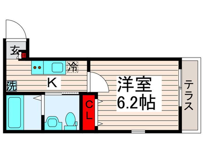 NSGATE谷在家(1K/1階)の間取り写真