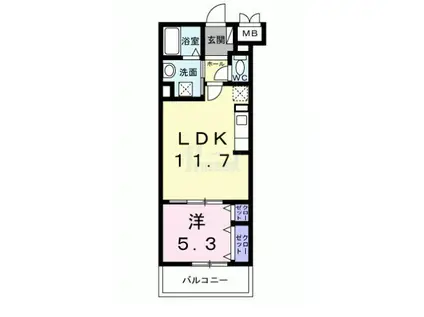 ソレアード志茂(1LDK/4階)の間取り写真