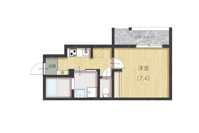 COMFORT三吉南(1K/2階)の間取り写真
