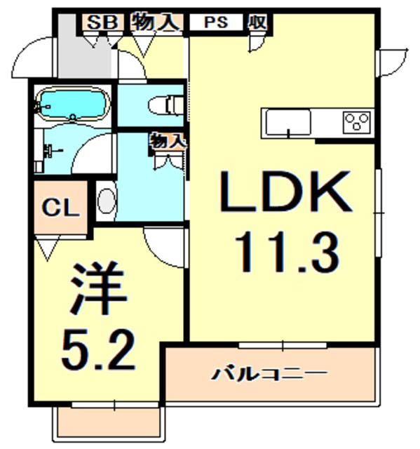シャーメゾン ファミリア(1LDK/3階)の間取り写真