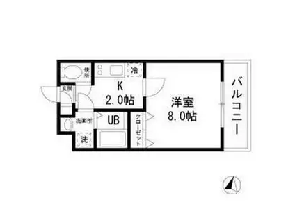 リヴェールー上高井戸1丁目-(1K/3階)の間取り写真