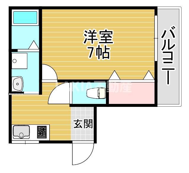 若葉マンション(1K/2階)の間取り写真