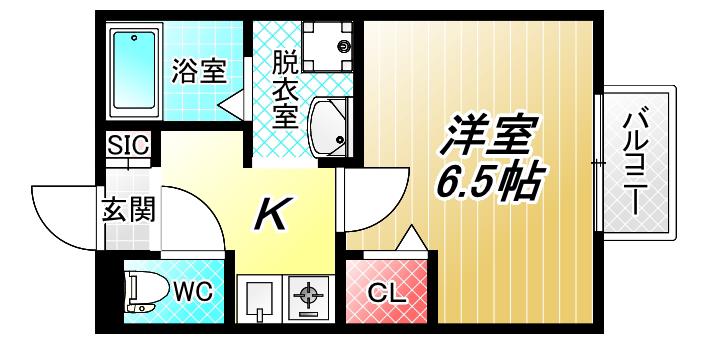 MSエクレール(1K/2階)の間取り写真