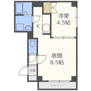 エクセル厚栄(1DK/3階)の間取り写真