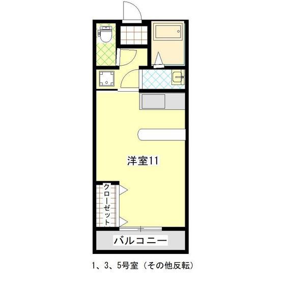 プリティシャトー(ワンルーム/1階)の間取り写真