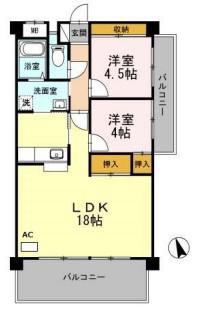 ロゼオパラッツオ(2LDK/1階)の間取り写真