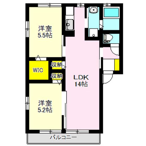 アルフェッカ(2LDK/2階)の間取り写真