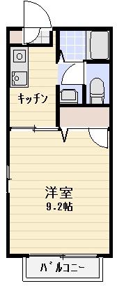メゾンサンフラワーC(1K/1階)の間取り写真