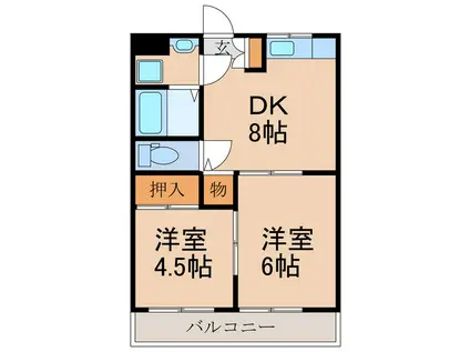 パークヒル古前城(2DK/1階)の間取り写真