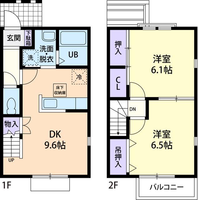 SUN FLEX ・M(2DK/1階)の間取り写真