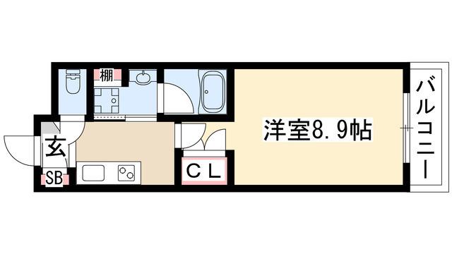タウンライフ高社(1K/2階)の間取り写真