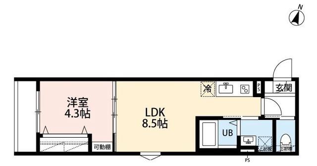 ROBOT HOME 金町(1LDK/3階)の間取り写真