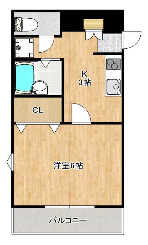 FIORE南麻布(1K/3階)の間取り写真