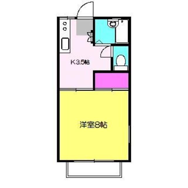 パークサイド(1K/1階)の間取り写真