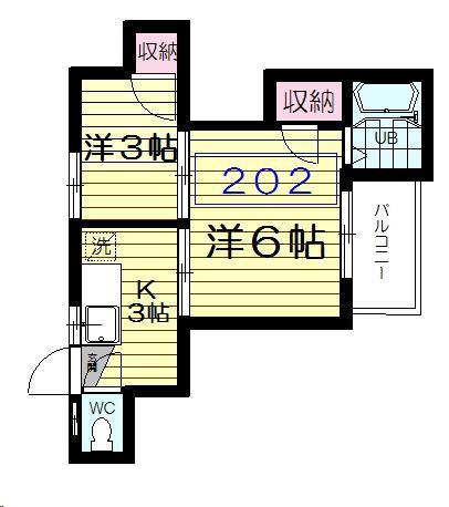 エコールF(2K/2階)の間取り写真