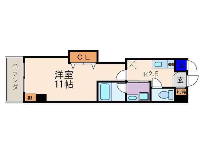 エベンエゼル三条(1K/2階)の間取り写真