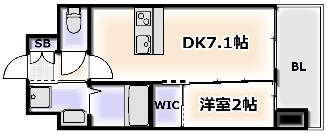 セレニテ難波ミラク壱番館(1DK/3階)の間取り写真