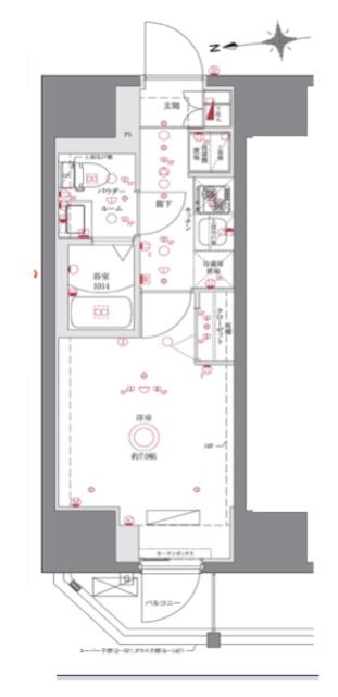 AZEST亀有サウス TOWER(1K/4階)の間取り写真
