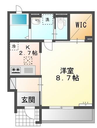 プランドールテラス(1K/1階)の間取り写真