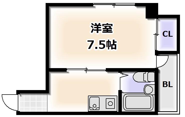 ヴィラおりおの(1K/2階)の間取り写真