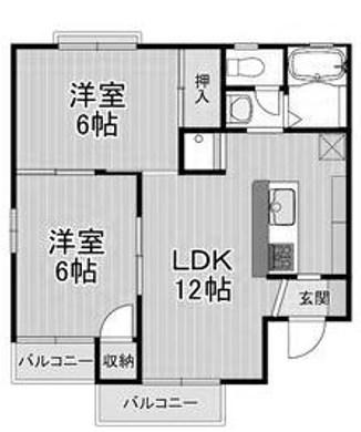 エスポワール(2LDK/1階)の間取り写真