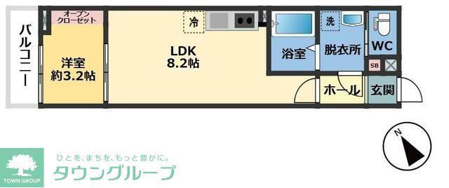 メゾン・ドゥ・アッシュ柏の葉(1LDK/1階)の間取り写真