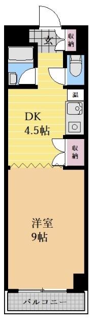 アートホーム広路(1DK/3階)の間取り写真