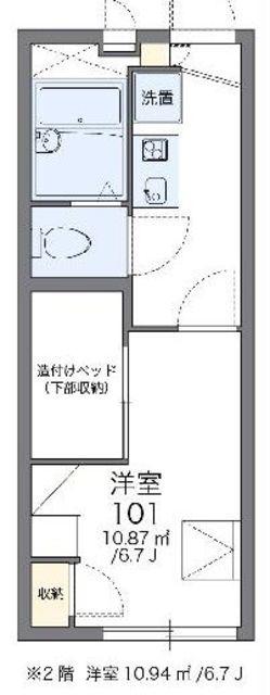 レオパレス美樹(1K/1階)の間取り写真