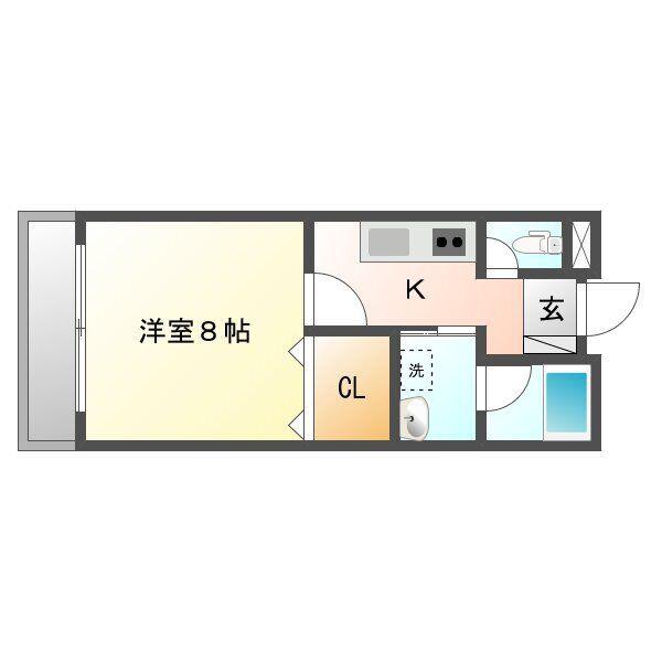 LA MAISON BONHEUR(1K/2階)の間取り写真